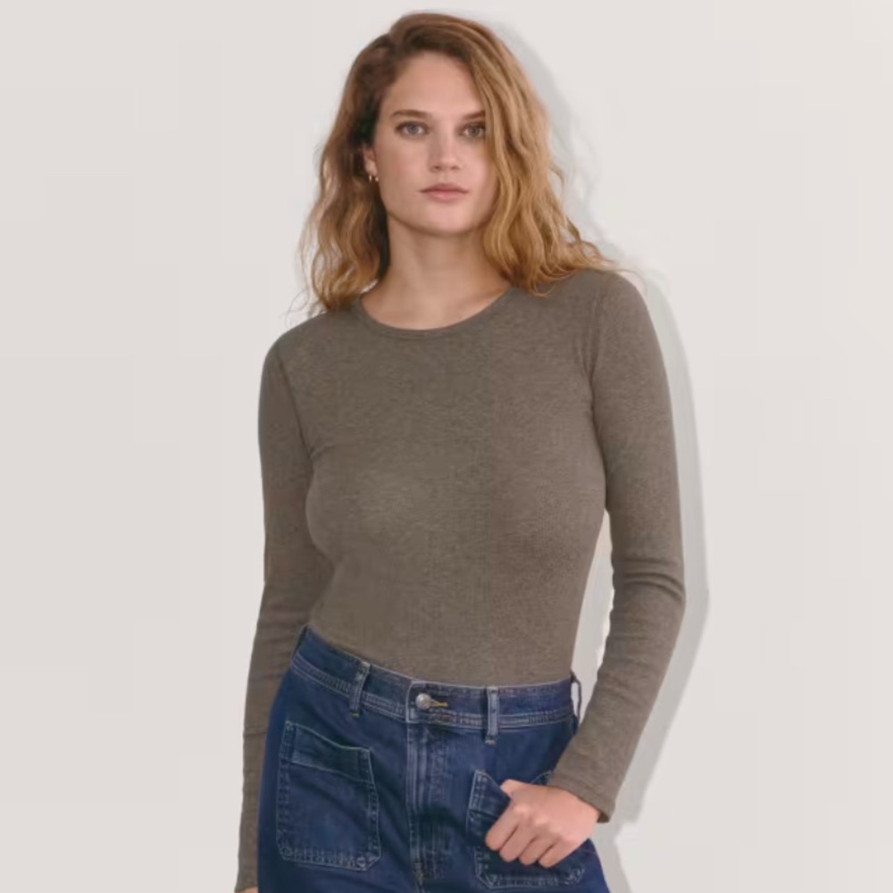 NWOT Everlane Luxe Rib Long Sleeve Crew